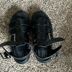 Black straps sandals